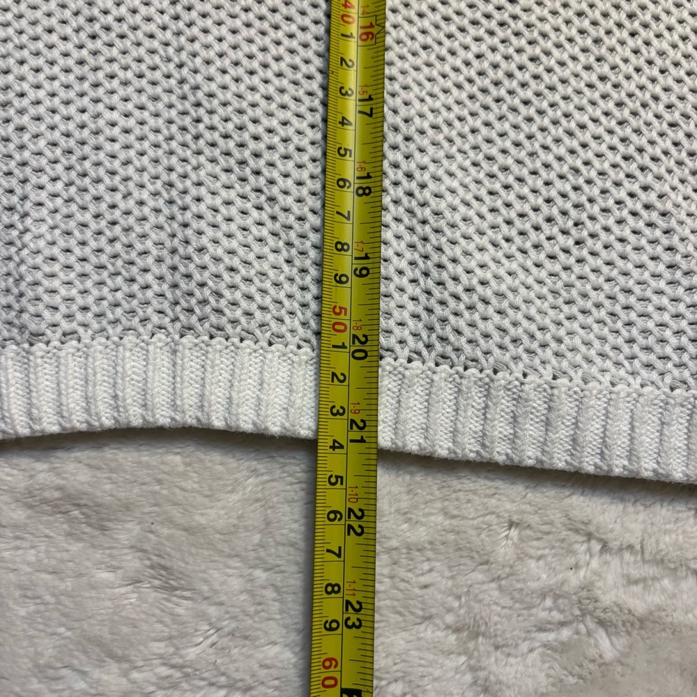 NEW Rachel Zoe Hoodie Sweater Small White Grey Honeycomb Knit Cotton long Slvs - Picture 14 of 15